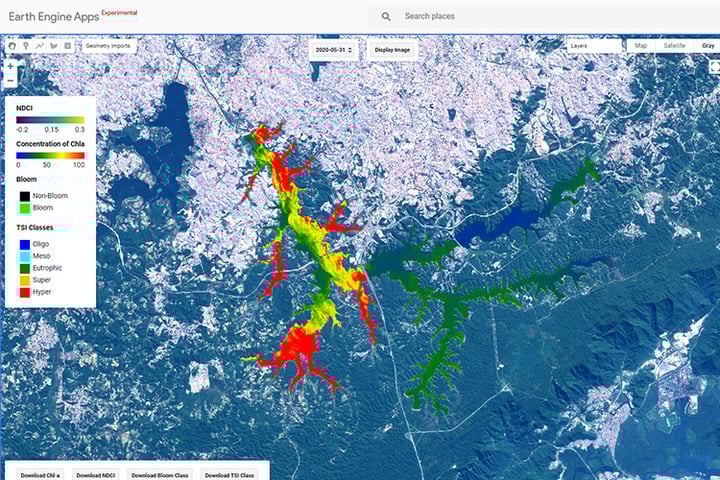 GEO-GEE project: Algae Bloom Monitoring Application